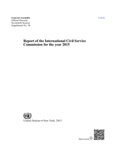 Report of the International Civil Service Commission for the year 2015
