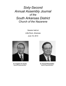 Sixty-Second Annual Assembly Journal South Arkansas District