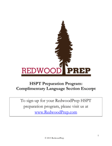 HSPT Preparation Program: Complimentary Language Section