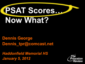 PSAT Scores… Now What? - Haddonfield Public Schools