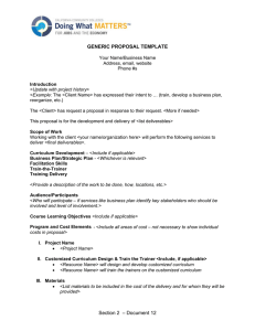 Section 2 – Document 12 GENERIC PROPOSAL TEMPLATE
