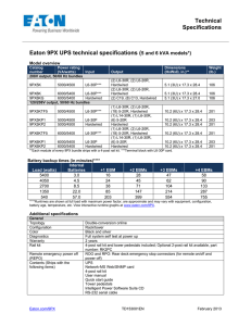 Technical Specifications Eaton 9PX UPS technical specifications (5