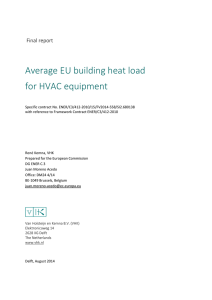Average EU building heat load for HVAC equipment