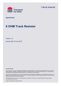 6 OHM Track Resistor - Asset Standards Authority