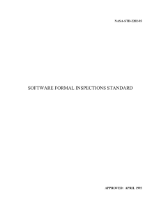 SOFTWARE FORMAL INSPECTIONS STANDARD