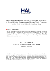 Establishing Profiles for Systems Engineering Standards: A