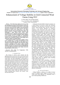 Enhancement of Voltage Stability in Grid Connected Wind Farms
