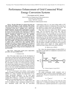 Performance Enhancement of Grid Connected Wind Energy