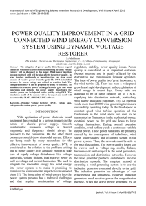 power quality improvement in a grid connected wind