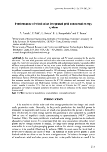 Performance of wind-solar integrated grid connected energy system
