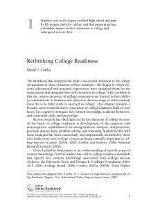 Rethinking college readiness