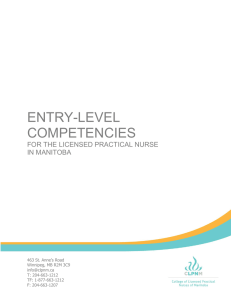 Entry-Level Competencies, 2016 - College of Licensed Practical