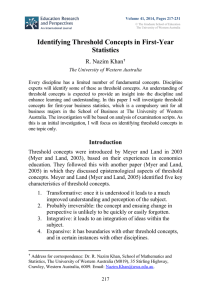 Threshold Concepts in Statistics