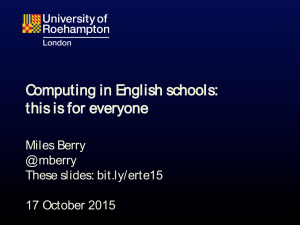 Computing in English schools: this is for everyone