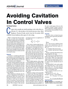 Avoiding Cavitation In Control Valves