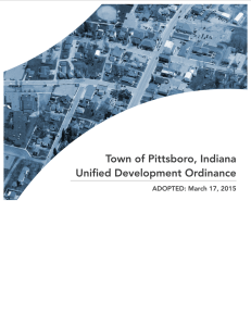 Town of Pittsboro, Indiana Unified Development Ordinance