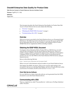 Oracle Enterprise Data Quality for Product Data Web Service Access