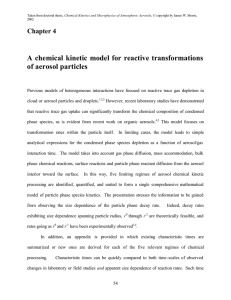 Chapter 4 A chemical kinetic model for reactive transformations of