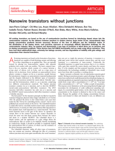 Nanowire transistors without junctions (PDF Available)