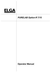 PURELAB Option-R 7/15 Operator Manual