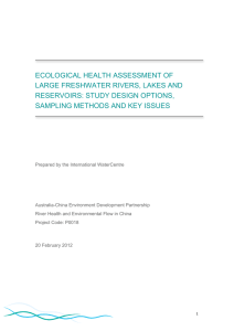 Ecological health assessment of large freswater rivers lakes and