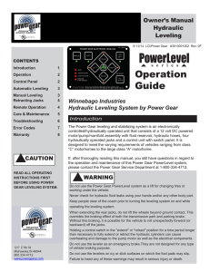Winnebago Industries Hydraulic Leveling System by Power Gear