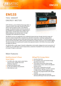 TOU SMART ENERGY METER Main Features