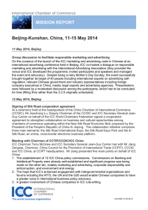 Mission report JGC SBI Beijing Kunshan 11-15 May 2014
