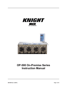 0901050 - OP-500 On-Premise Series Instruction Manual