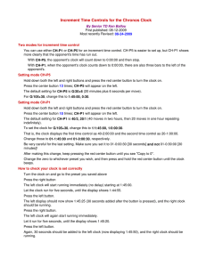 Increment Time Controls for the Chronos Clock