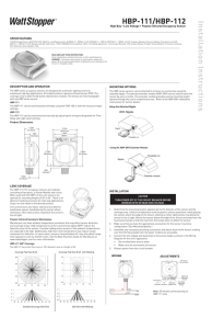 HBP-111/HBP-112 Installation Instructions