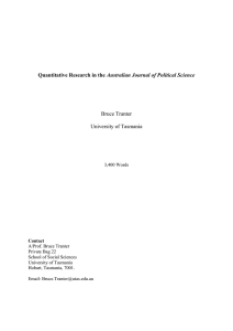 Tranter, Bruce : Quantitative Research in the Australian Journal of