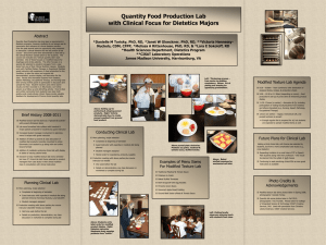 Quantity Food Production Lab with Clinical Focus for Dietetics Majors