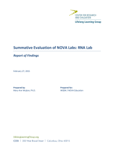 Summative Evaluation of NOVA Labs: RNA Lab