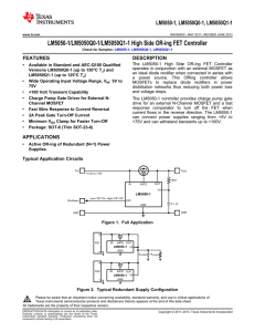 LM5050-1 High Side OR-ing FET Controller (Rev. C)