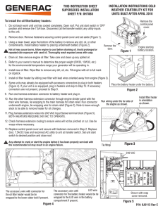 INSTALLATION INSTRUCTIONS COLD WEATHER STARTIBILITY