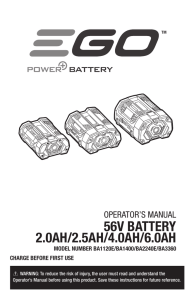 56V BATTERY 2.0AH/2.5AH/4.0AH/6.0AH