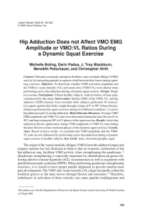 Hip Adduction Does not Affect VMO EMG Amplitude or VMO:VL