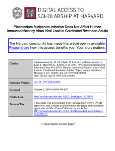 Plasmodium falciparum Infection Does Not Affect Human