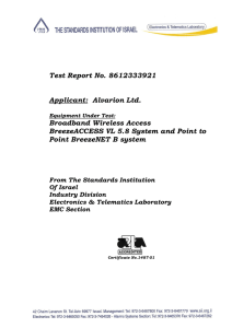 Test Report No. 8612333921 Applicant: Alvarion Ltd. Broadband