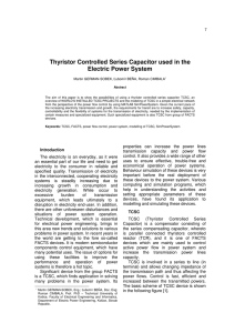 Thyristor Controlled Series Capacitor used in the Electric Power