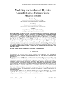 Modelling and Analysis of Thyristor Controlled Series Capacitor