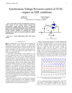 Synchronous Voltage Reversal control of TCSC – impact on SSR