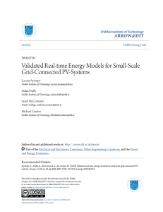 Validated Real-time Energy Models for Small-Scale Grid