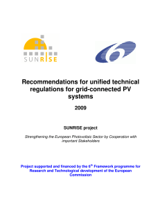 Recommendations for unified technical regulations for