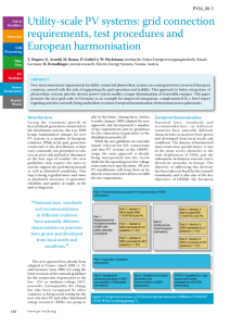 Utility-scale PV systems: grid connection requirements