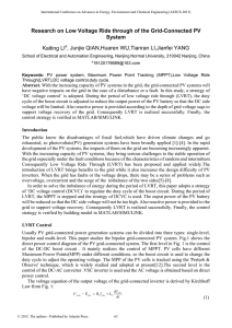 Research on Low Voltage Ride through of the Grid