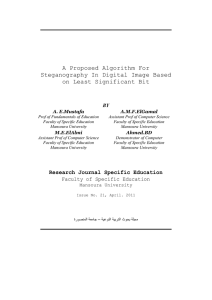 A Proposed Algorithm For Steganography In Digital Image Based on