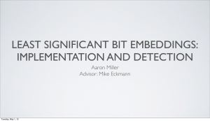 least significant bit embeddings: implementation and detection