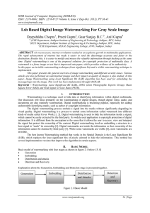 Lsb Based Digital Image Watermarking For Gray Scale Image